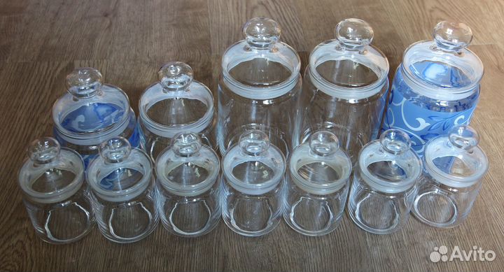 Банки для сыпучих прод. Luminarc.Фр. 0,28л 0,5 и1л