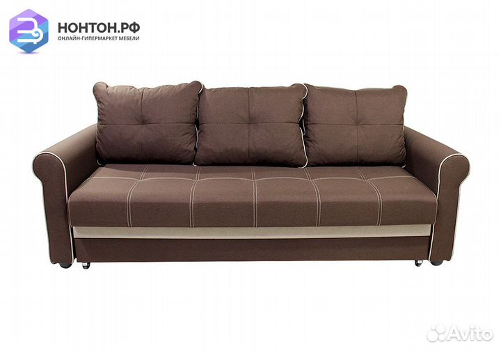 Диван еврокнижка Верона велюр коричневый