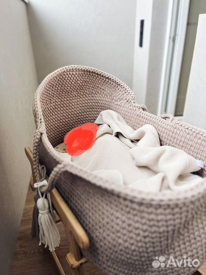Люлька колыбель вязаная для новорожденного