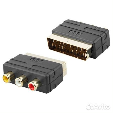 Переходник scart - RCA (тюльпаны)