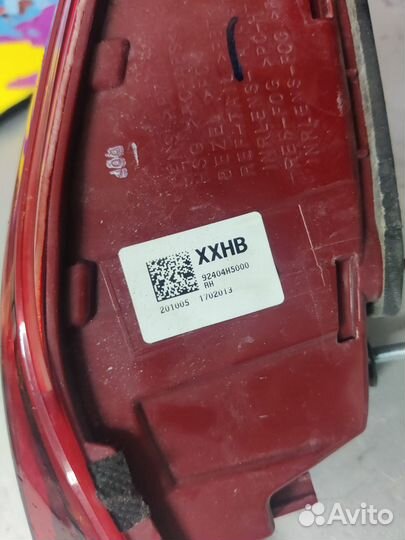 Фонарь зад вн пр Hyundai Solaris 20