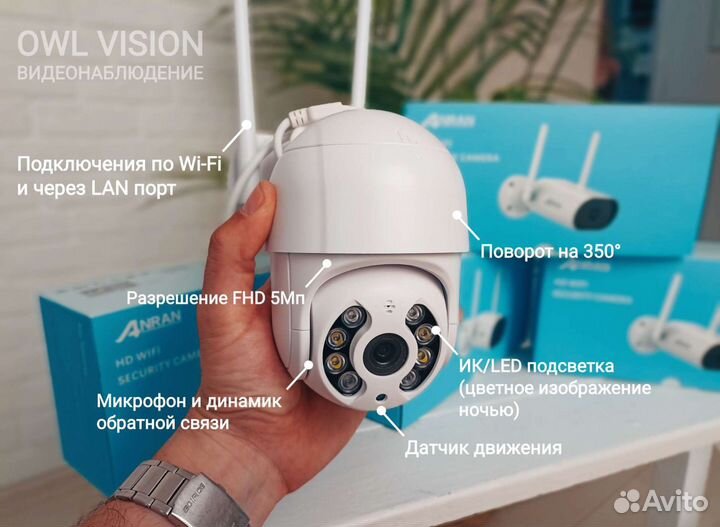 Поворотная Wi-Fi камера 5 Мп