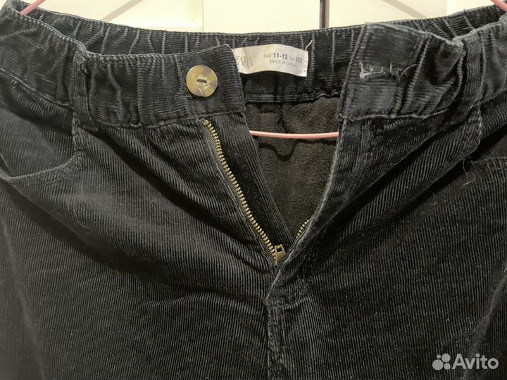 Брюки вельветовые на флисе утепленные zara