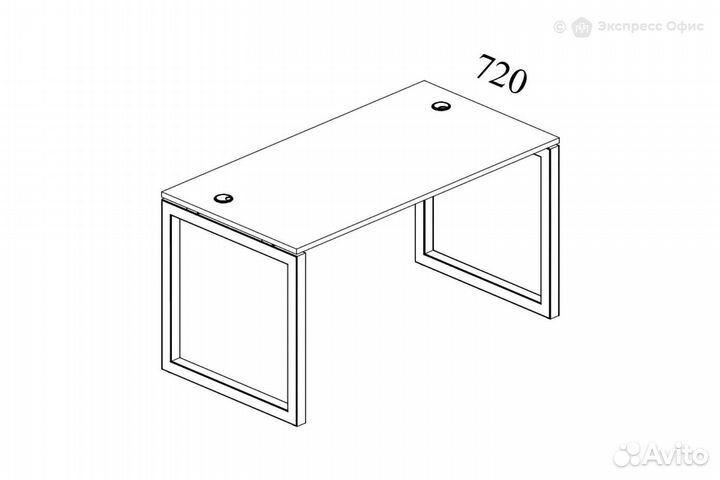 Стол письменный на П-образном м/к Metal system quattro 40x40 40бп.сп-1