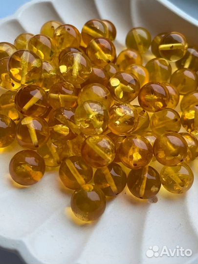 Янтарные бусины 8,10,12 мм