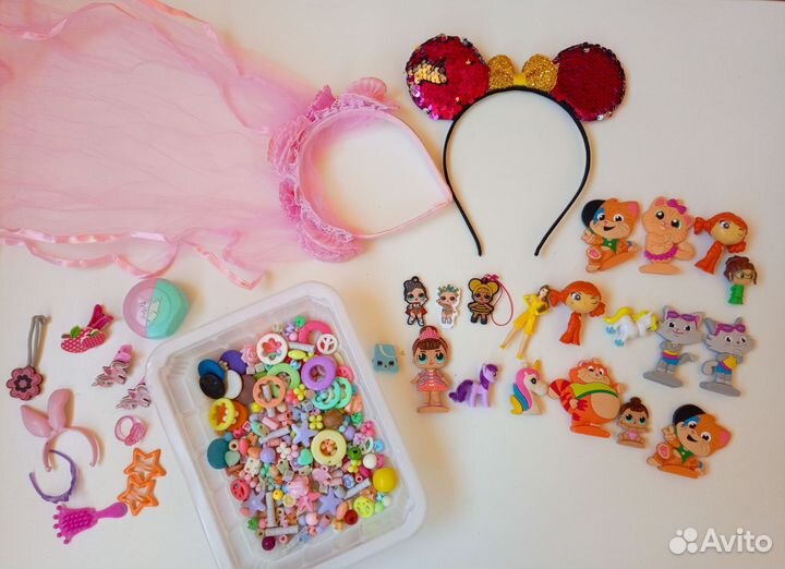 Игрушки для девочки, бусины, ободки