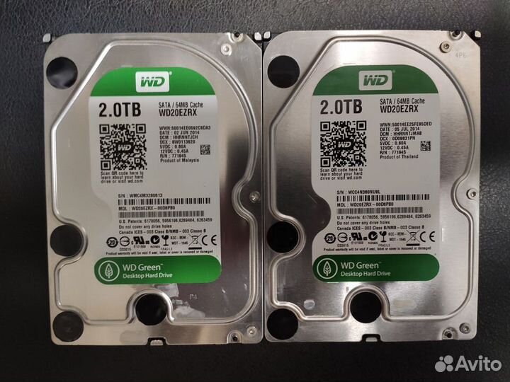 WD Green 2 Tb Маленький пробег не китай