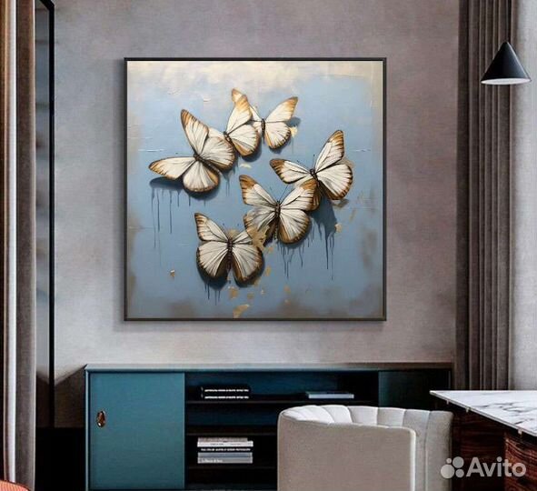 Картина маслом на холсте бабочки