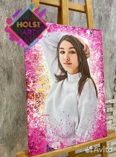 Портрет по фото на холсте