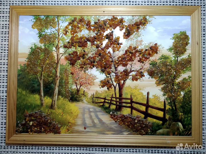 Картина с янтарем