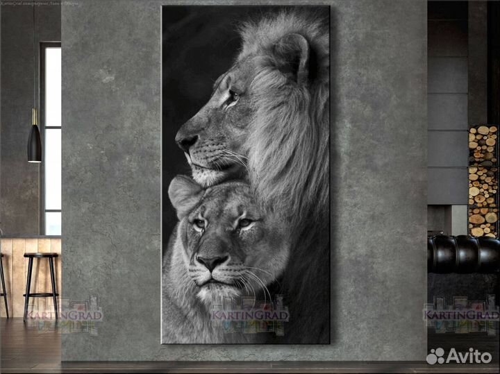 Замечательные картины в интерьер Лев и Львица