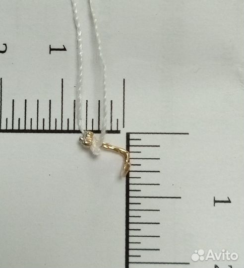 Пирсинг с синтетическим камнем Золото