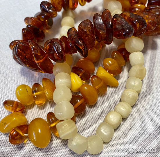 Бусы из натуральных камней СССР, янтарь