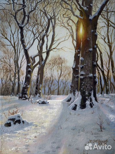 Пейзаж. Картина маслом на холсте, размер 18х24см