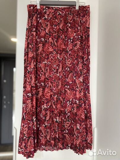 Юбка плиссировка красная 44-46