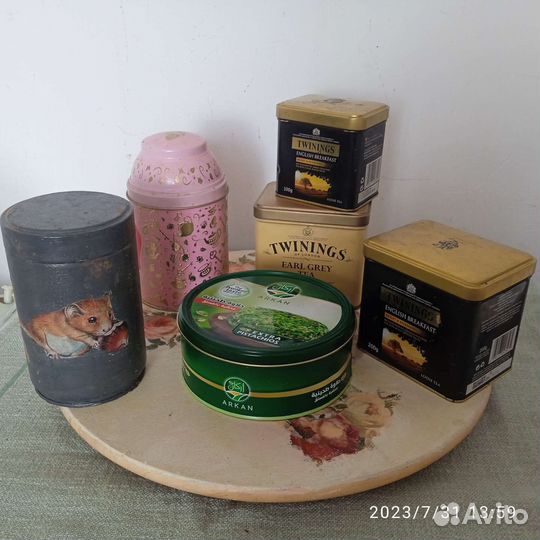 Банка из под чая Большая. Винтаж. Банки набор