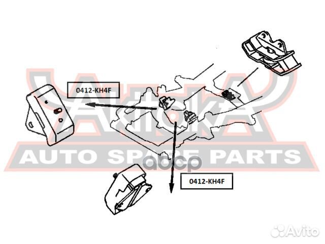 Подушка двигателя передняя AT/MT 0412KH4F asva
