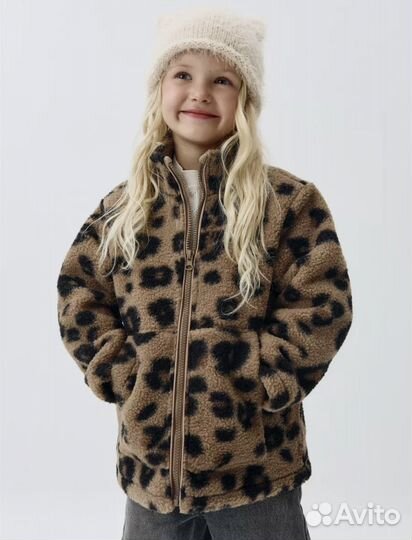Леопардовая куртка лео принт из меха меховая