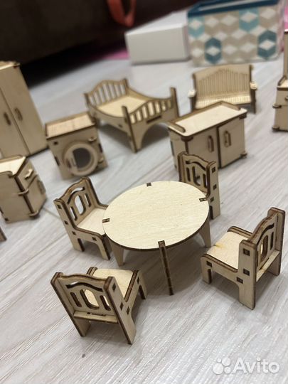 Набор деревянной мебели для кукол