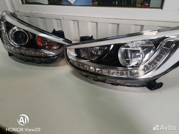 Хендай солярис Hyundai solaris фара дхо LED