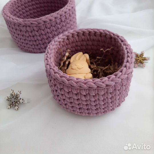 Корзина из трикотажной пряжи