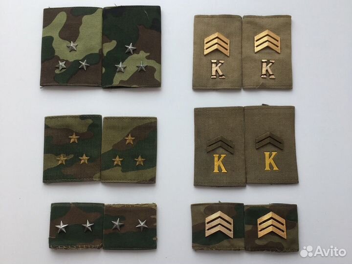 Коллекция военных накладных погон курсант