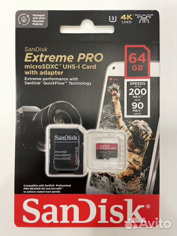 Карта памяти SanDisk Extreme PRO Micro SD 64 gb