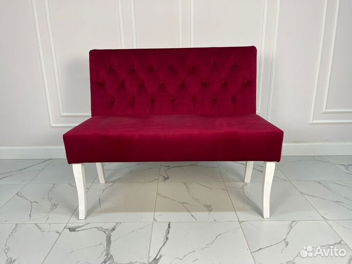 Диван Мини-плюс в каретке, бордовый