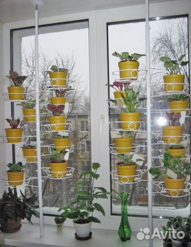 Стойка в распор для цветов рассады на окно от 7 см
