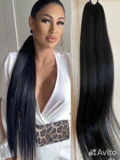 Хвост на резинке, накладной хвост шиньон, коса