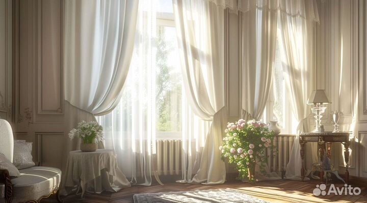 Шторы полупрозрачные