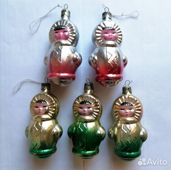 Ёлочные игрушки Чукчи стекло СССР