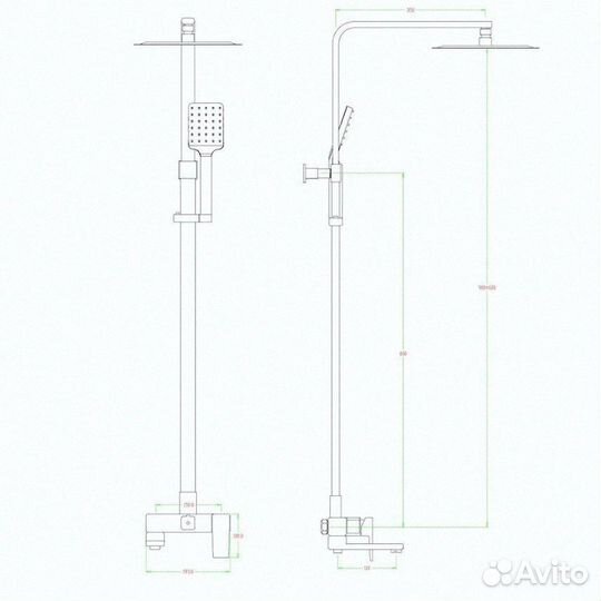 Душевая система тропический душ