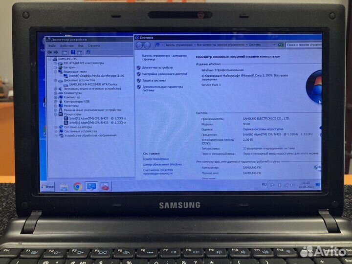 Ноутбук Samsung N100 Atom N435/2GB RAM/320GB HDD