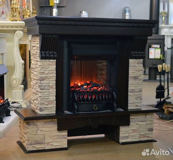 Камин электрический каменный