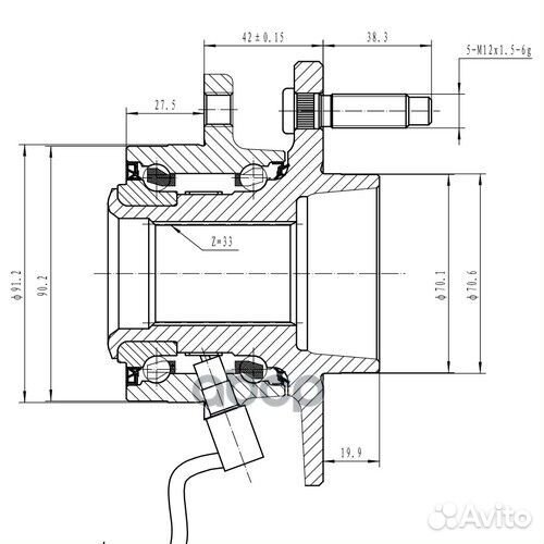 Ступица передняя перед лев Z89197R Zikmar