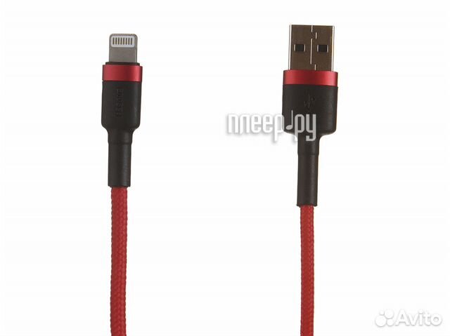 Baseus apple 8-pin Cafule 2.4A 0.5m Red calklf-A09