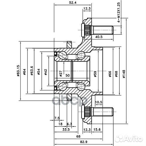 Ступица задняя зад лев Z89107R Zikmar