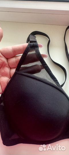 Бюстгальтер черный с сеткой 90 c