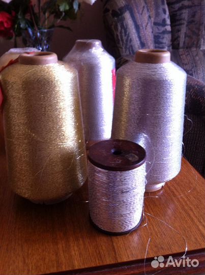 Нитки люрекс пуговицы