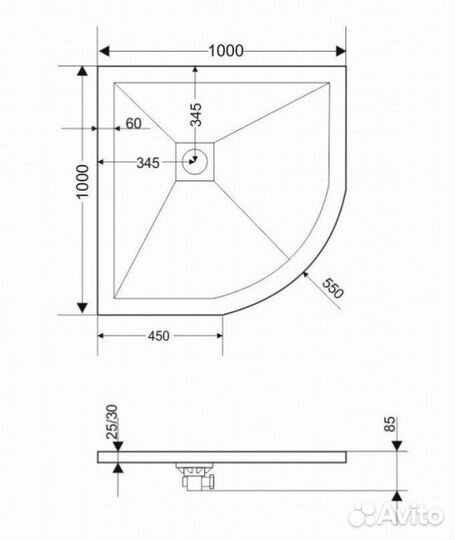 Душевой поддон Grossman Strong GR-S2100100