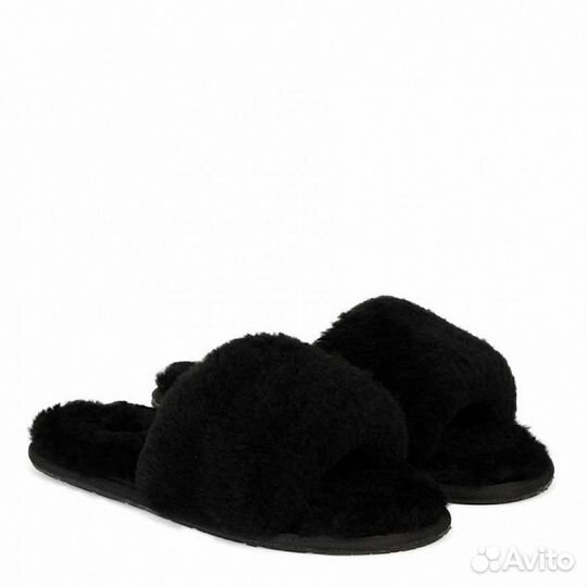 Угги женские тапочки fluff slide slippers RED