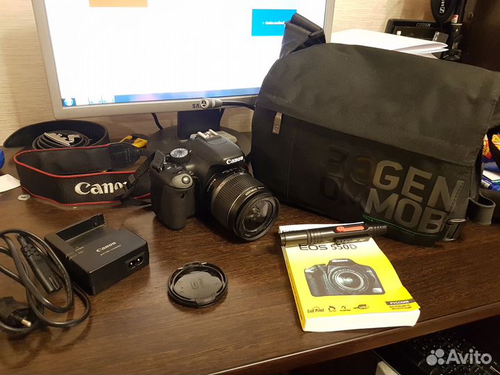 Canon EOS550D + SD карта 32гб 10класс, + сумка +