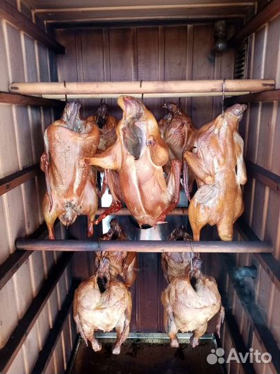 Куры, утки копченые