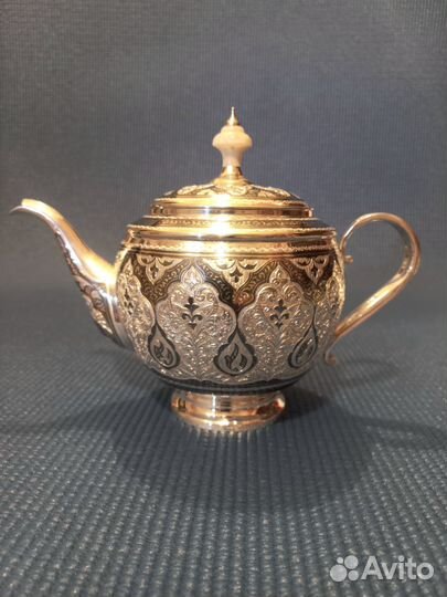 Серебряный заварочный чайник Кубачи на 500 млл