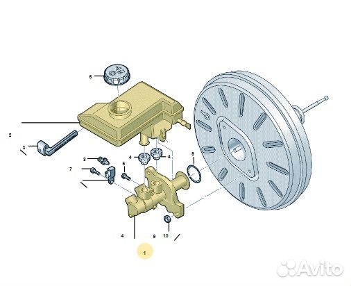 Главный тормозной цилиндр с бачком Volkswagen