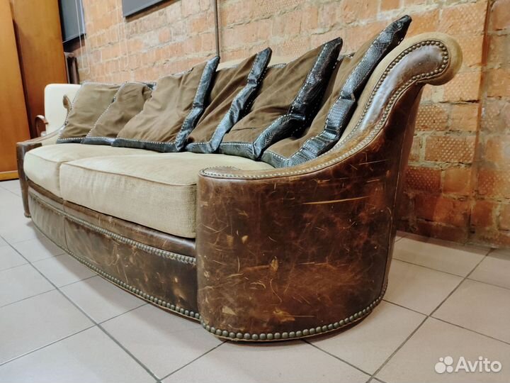 Элитный американский кожаный диван Henredon
