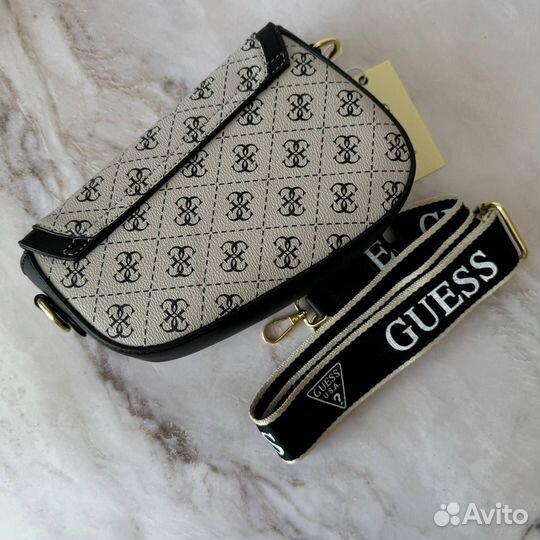 Сумка женская Guess седло серого цвета