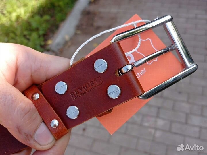 Мужской кожаный ремень ручной работы