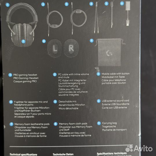 Проводные наушники Logitech G PRO X